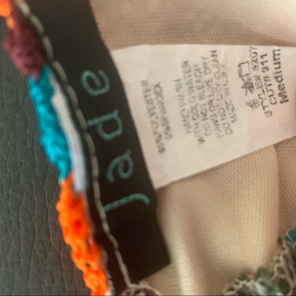 Jade Boho Multicolored Triangle String Bikini Top… - image 4